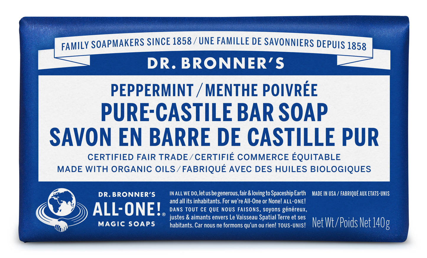 DR. BRONNER'S PEP BAR SOAP 140G