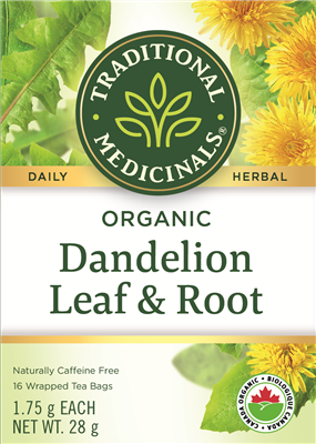 TRADITIONAL MEDICINALS ORG DANDELION LEAF & ROOT TEA 16 BAGS