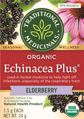 TRADITIONAL MEDICINALS ORGANIC ECHINACEA PLUS 16BAGS