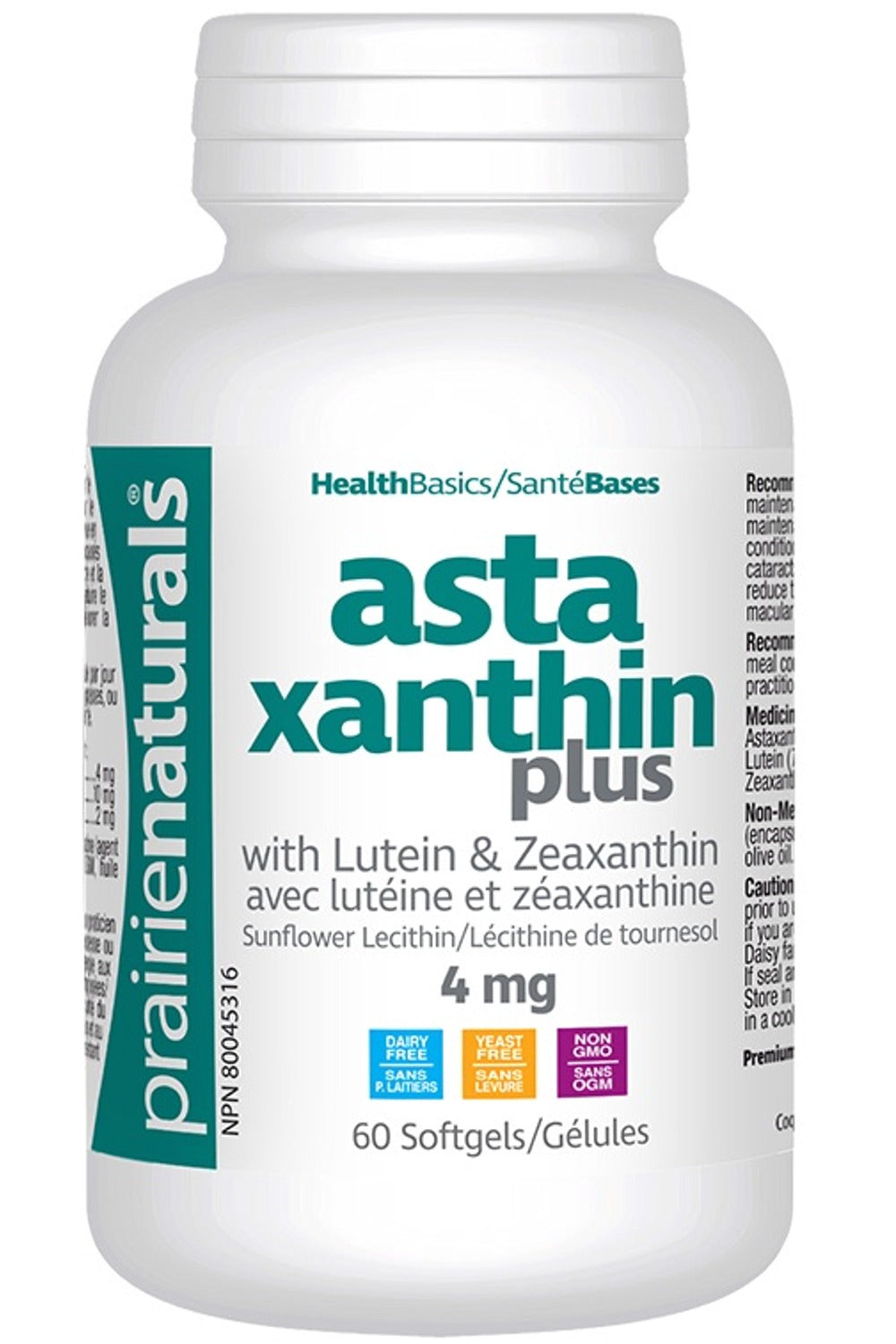 PRAIRIE NATURALS Astaxanthin Plus (4 mg - 60 sgels)