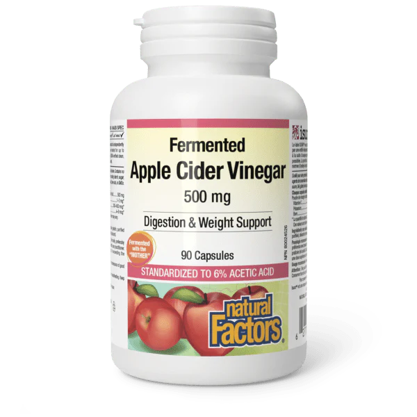 NATURAL FACTORS Fermented Apple Cider Vinegar (90 veg caps)