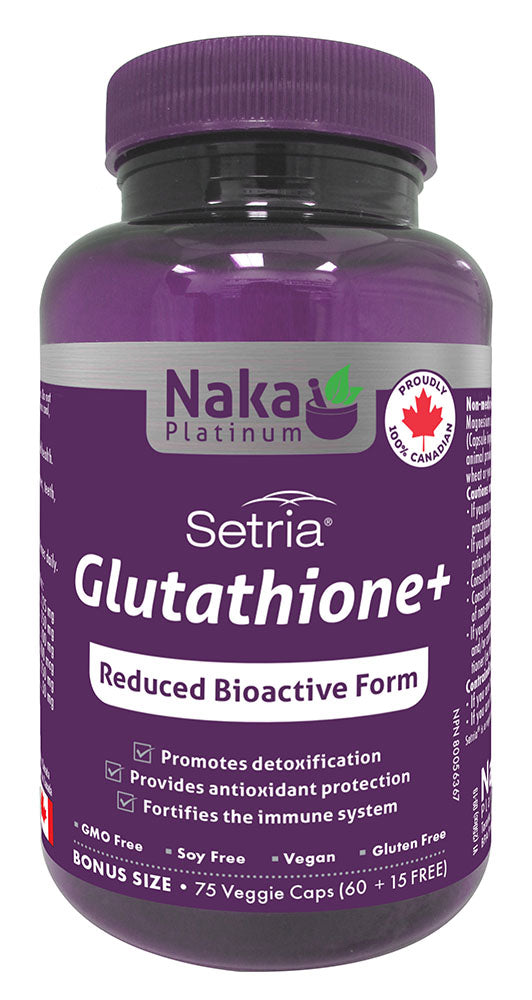 glutathione naka Platinum Setria Glutathione+, Reduced Bioactive Form, Detoxification, Antioxidant, Support Immune System, Made in Canada (75 vcaps) : Amazon.ca: Health & Personal Care sublingual liposomal glutathione Naka LIPOSOMAL