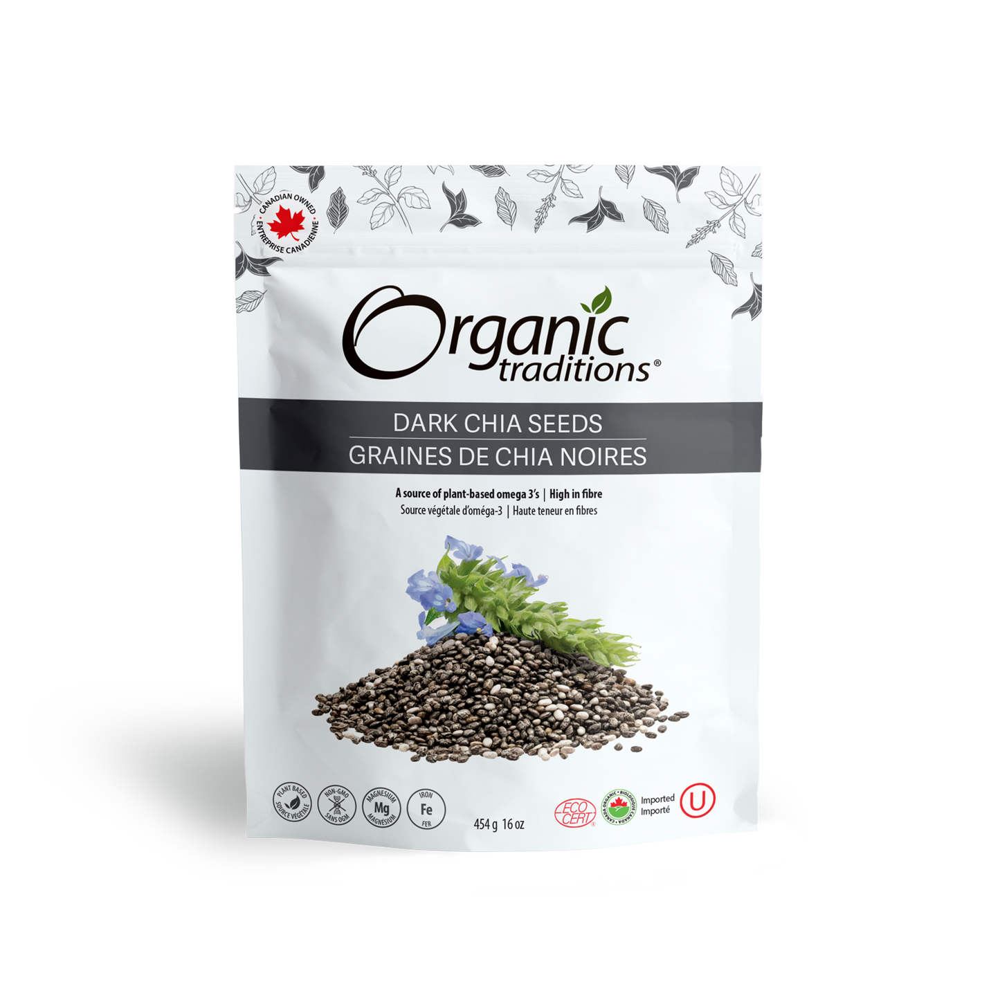 ORGANIC TRADITIONS CHIA SEED DARK 454G