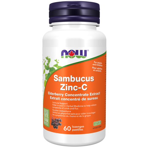 NOW SAMBUCUS ELDERBERRY ZINC-C 60 LOZ.