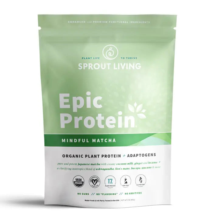 SPROUT LIVING EPIC PROTEIN Mindful Matcha Organic Plant Protein (1 lb)