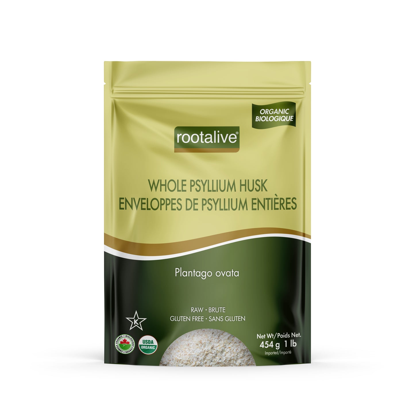 ROOTALIVE ORG WHOLE PSYLLIUM HUSK 454G