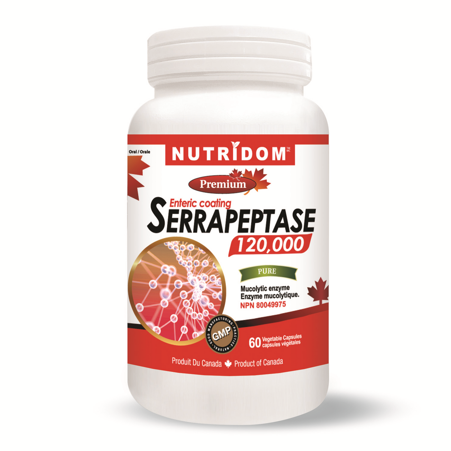 NUTRIDOM Serrapeptase 120000 (60 veg caps)