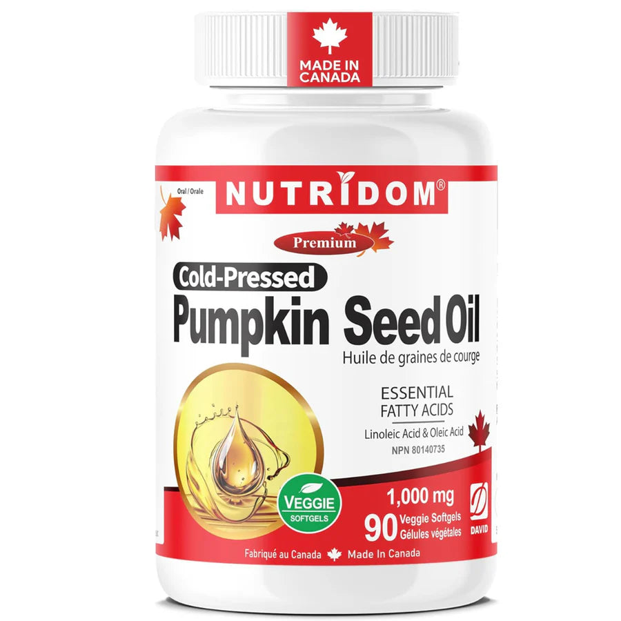NUTRIDOM Pumpkin Seed Oil 1000mg | Cold Pressed (90 V-sgels)