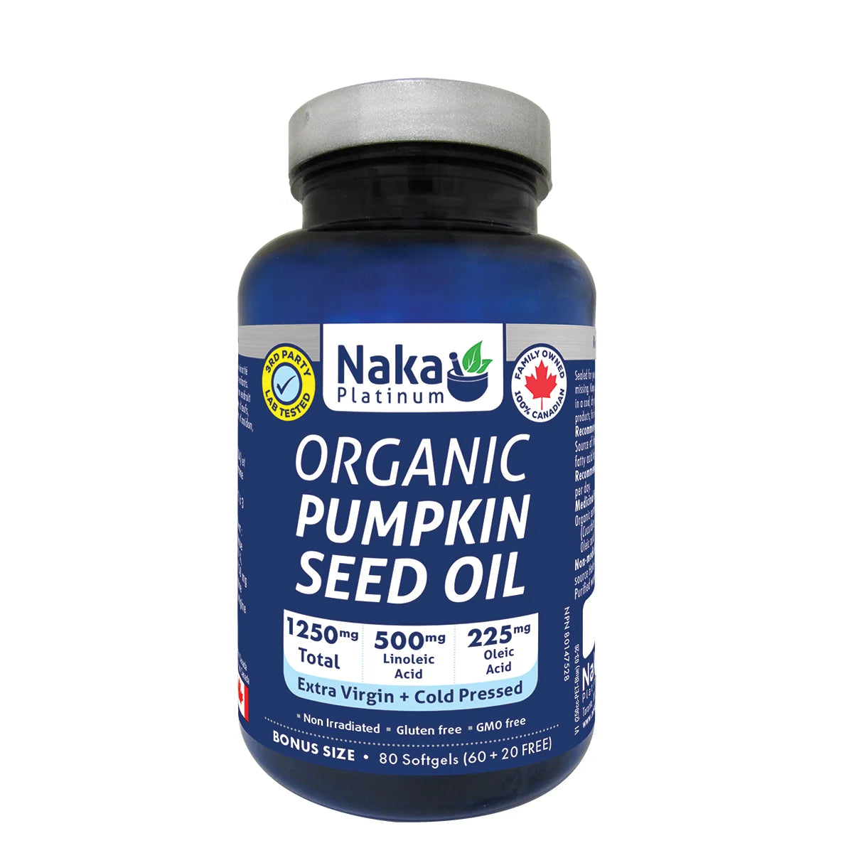 NAKA PLATINUM Organic Pumpkin Seed Oil 1250mg (80 softgels)