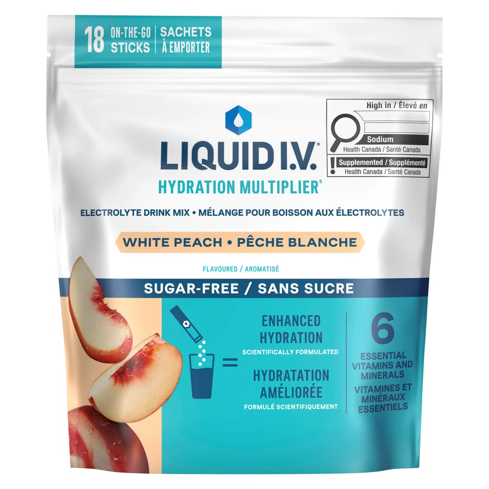 LIQUID I.V. Electrolytes - White Peach, Sugar Free (18 sachets)