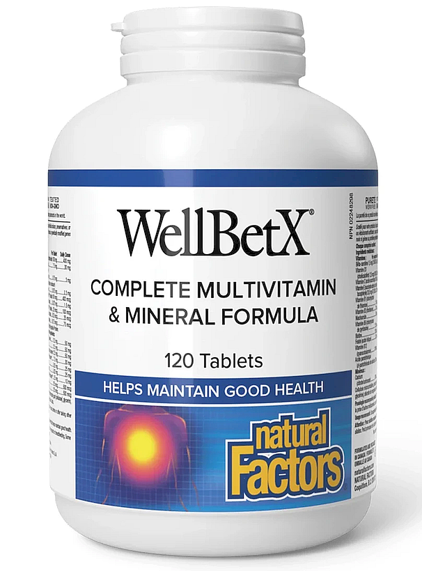 NATURAL FACTORS WellBetX Complete Multivitamin & Mineral Formula (120 tabs)