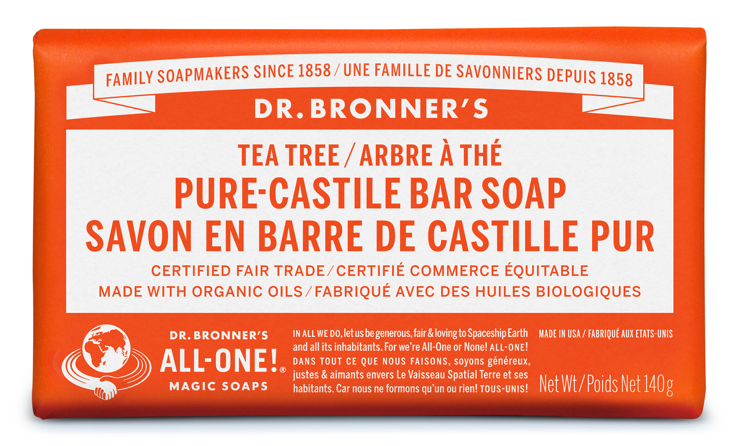 DR. BRONNER'S TEA TREE BAR 140G