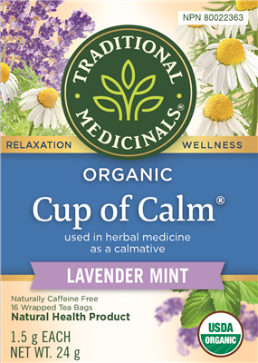 TRADITIONAL MEDICINALS ORG CUP OF CALM LAVENDER MINT TEA