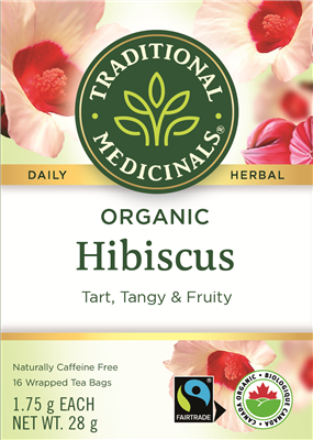 TRADITIONAL MEDICINALS ORGANIC HIBISCUS 16 TEA BAGS