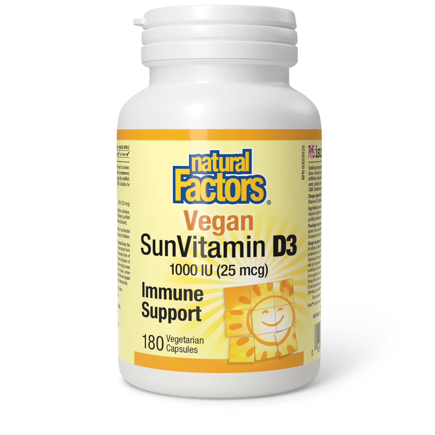 SUN VITAMINS VEGAN D3 1000IU 180'S VEG CAPS