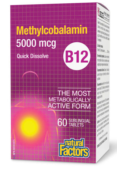 NATURAL FACTORS B12 Methylcobalamin 5000MCG 60'S