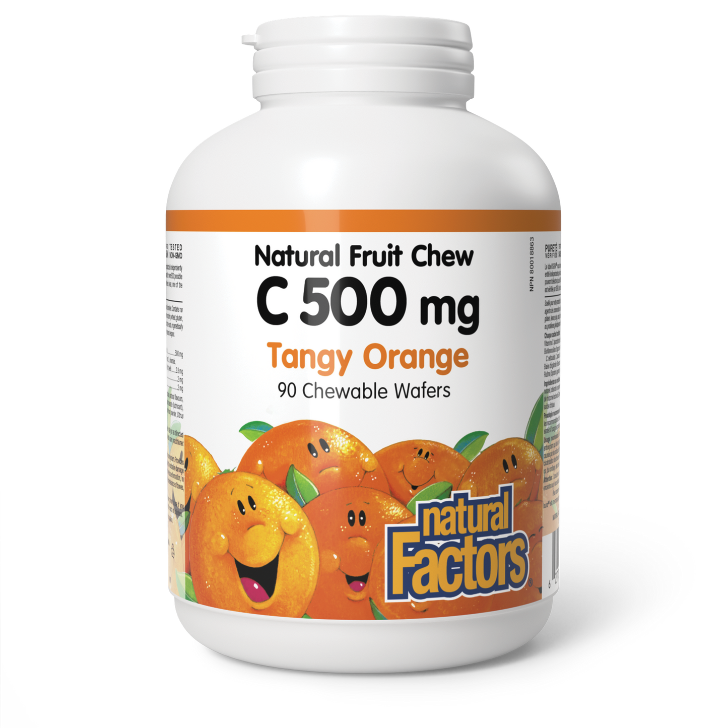 NATURAL FACTORS Vitamin C Chewables 500mg (Tangy Orange) 90 chews