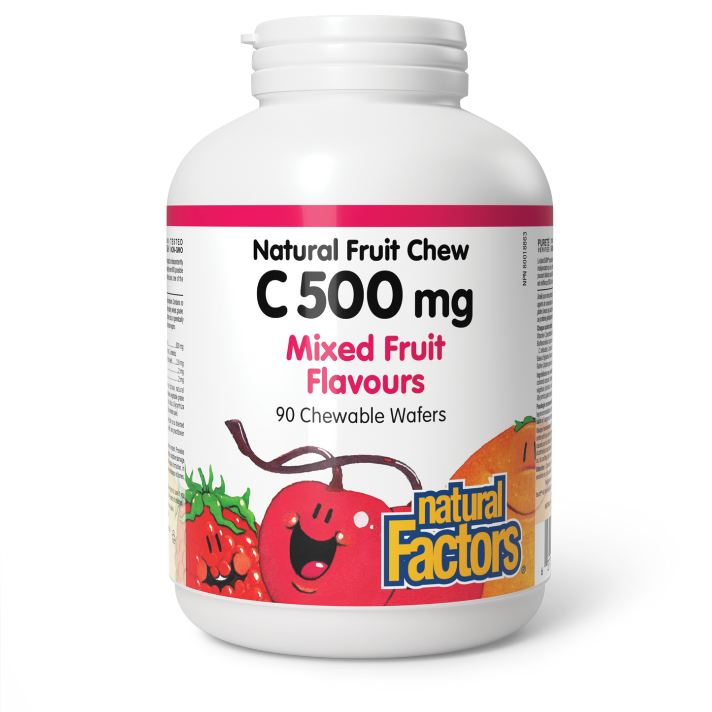NATURAL FACTORS Vitamin C Chewables 500mg (Mixed Fruit) 90 chews