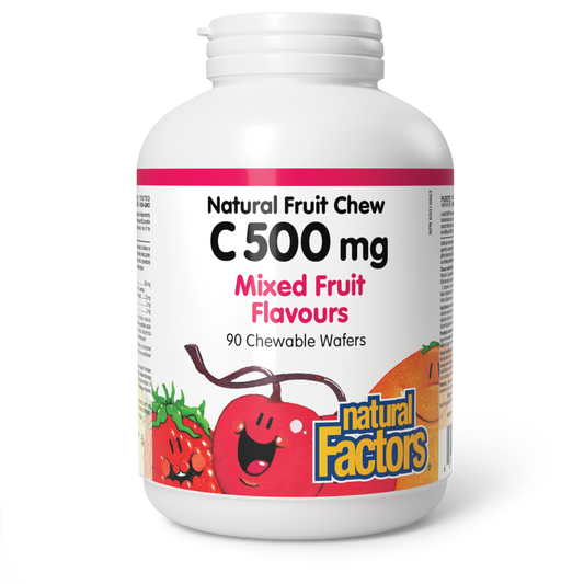 NATURAL FACTORS Vitamin C Chewables 500mg (Mixed Fruit) 90 chews