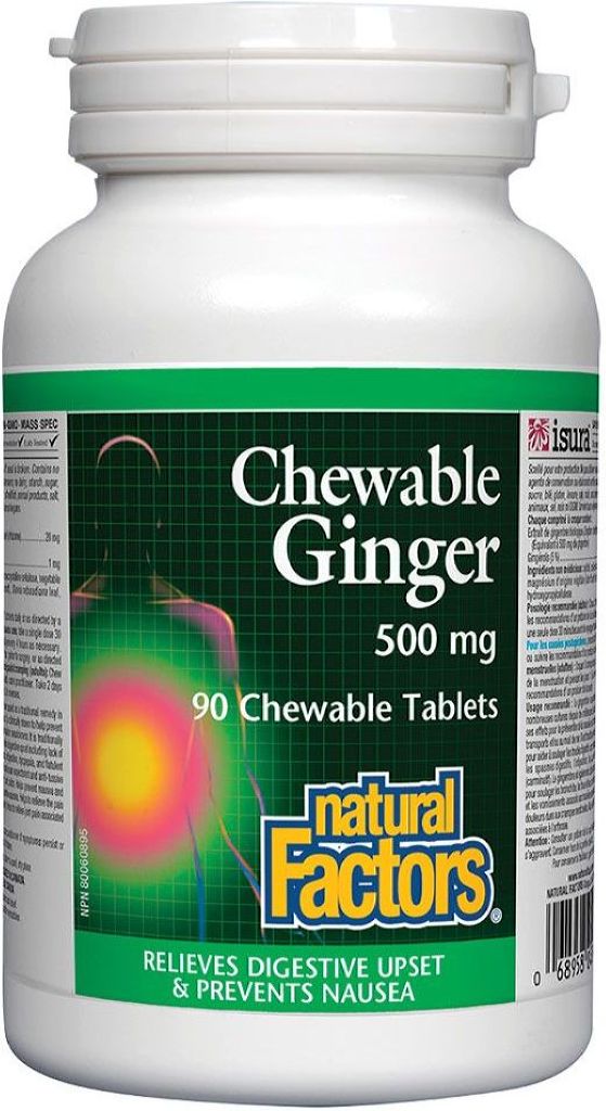 NATURAL FACTORS Chewable Ginger 500 mg (90 chewable tabs)