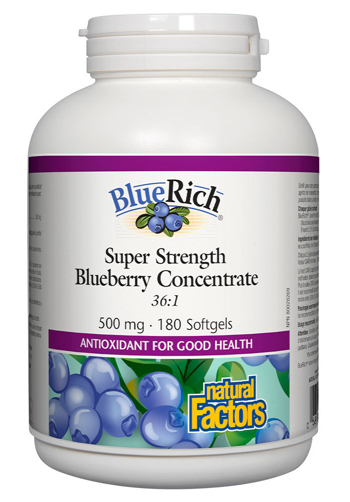 NATURAL FACTORS BlueRich Super Strength  Concentrate (500 mg - 180 caps)