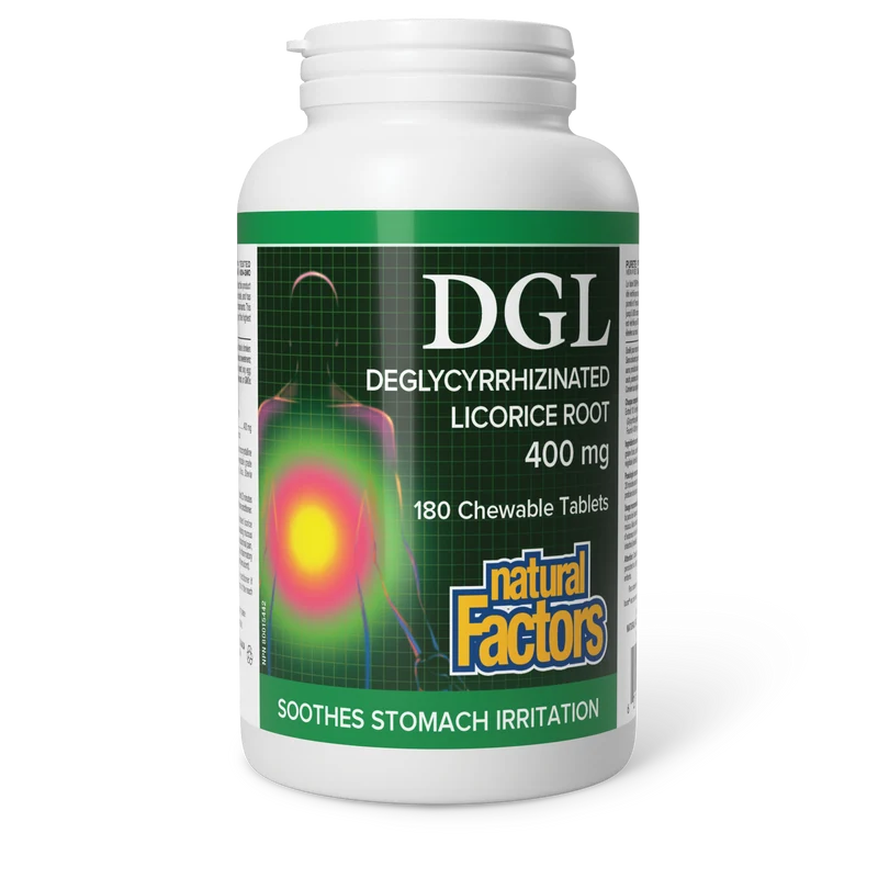 NATURAL FACTORS DGL Licorice Root 400 mg (180 chewable tabs)