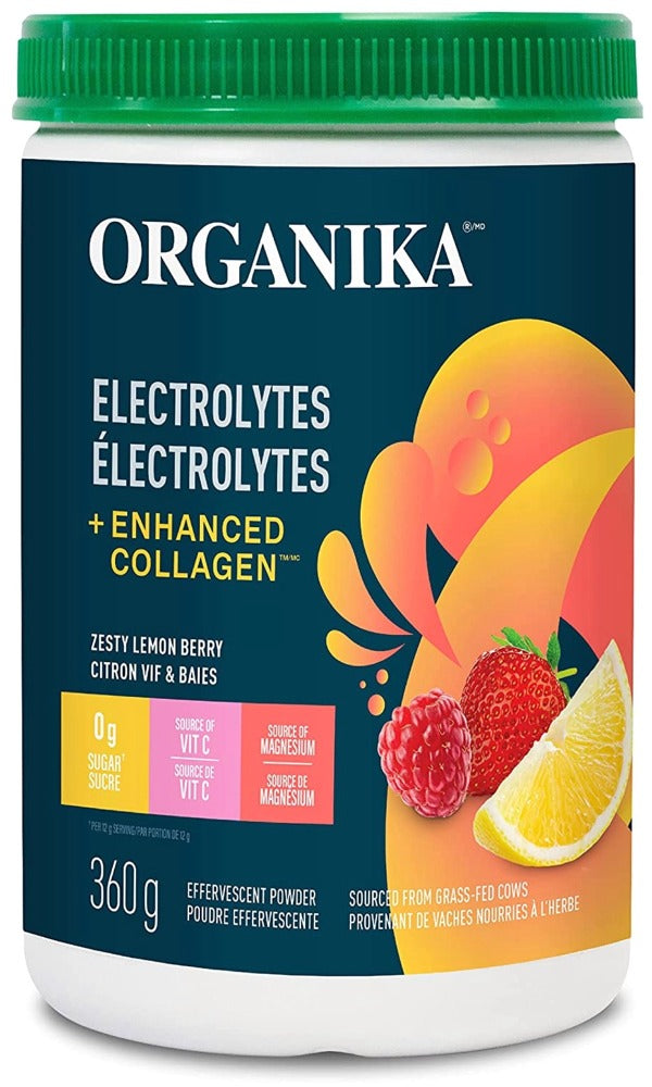 ORGANIKA Electrolytes + Enhanced Collagen (Juicy Strawberry Peach - 360 gr)