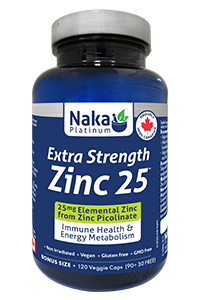 NAKA PLATINUM Extra Strength Zinc (25 mg - 120 veg caps)