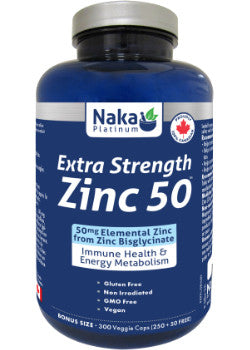 NAKA PLATINUM Extra Strength Zinc (50 mg - 300 veg caps)