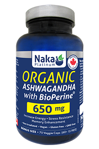 NAKA Organic Ashwagandha with BioPerine (75 vcaps)
