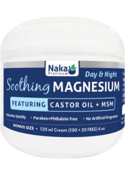 NAKA Soothing Magnesium Cream w Castor Oil + MSM (120mL)