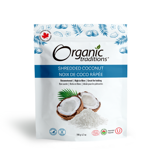 ORGANIC TRADITIONS  SHREDDED COCONUT 227G