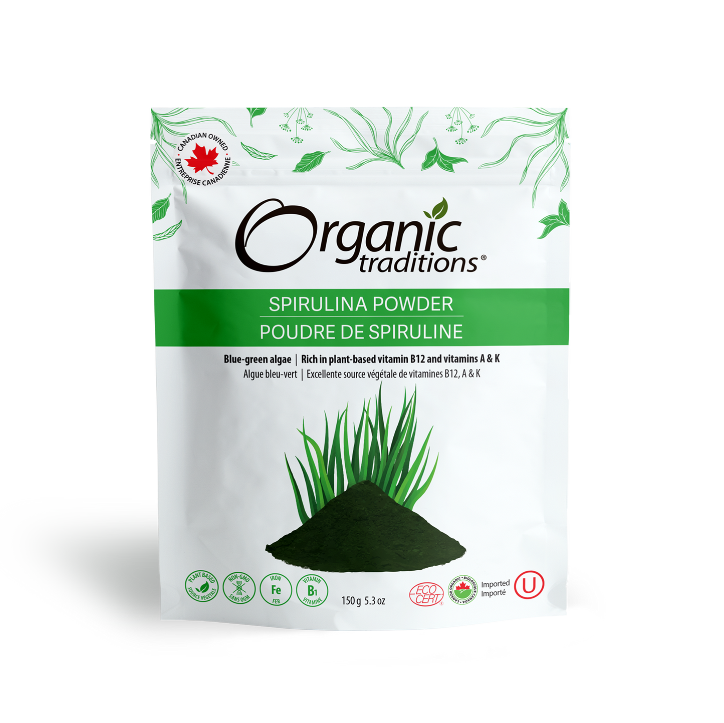 ORGANIC TRADITIONS N SPIRULINA POWDER 150G