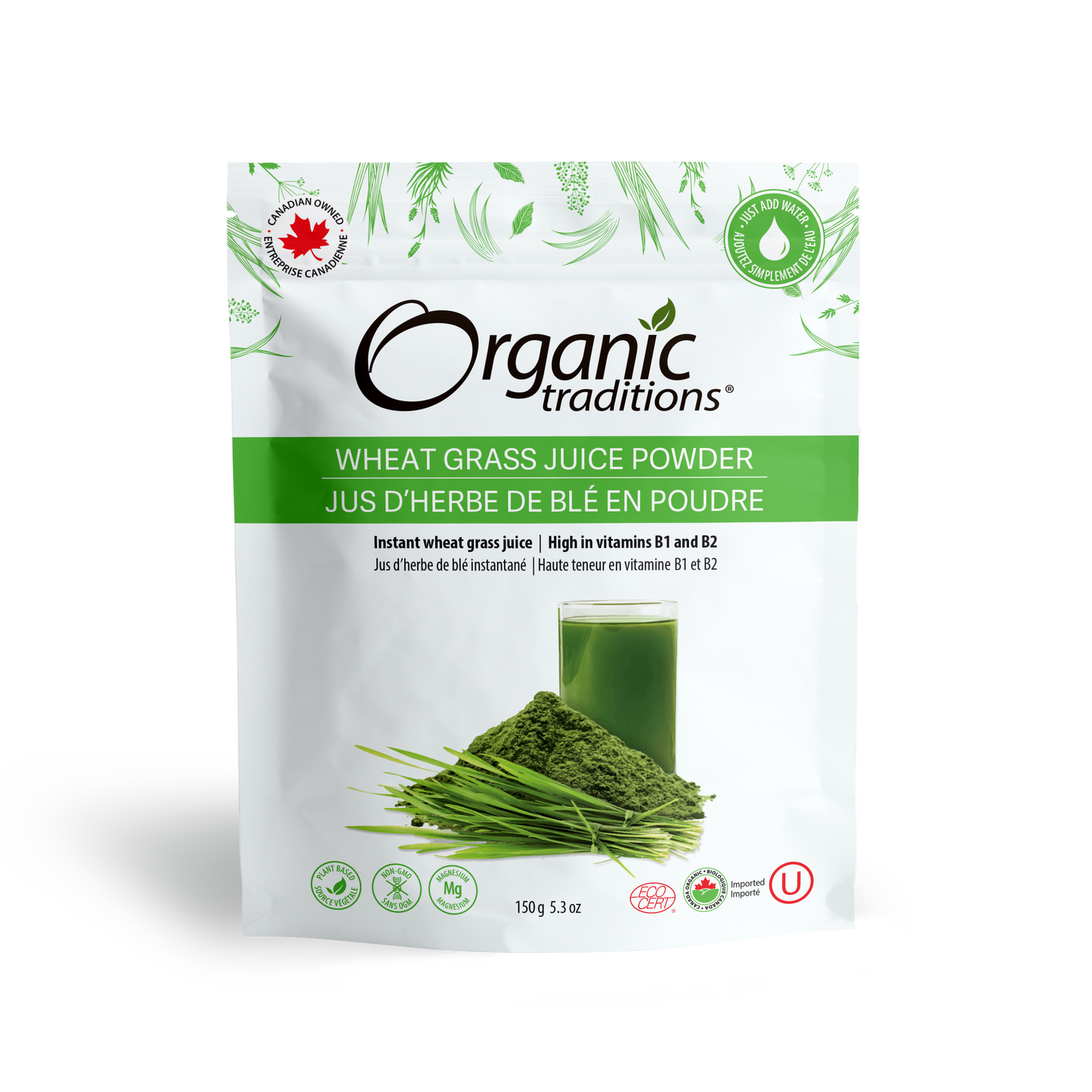 ORGANIC TRADITIONS  WHEAT GRASS JUICE PWDR 150G