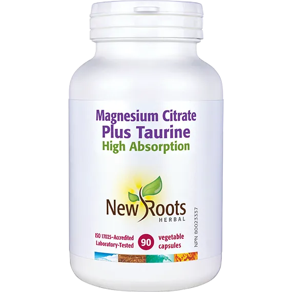 NEW ROOTS Magnesium Citrate Plus L-Taurine (90 vcaps)