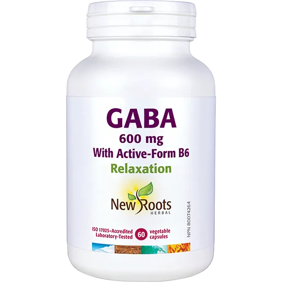 NEW ROOTS GABA RELAXATION 600 MG W/ B6