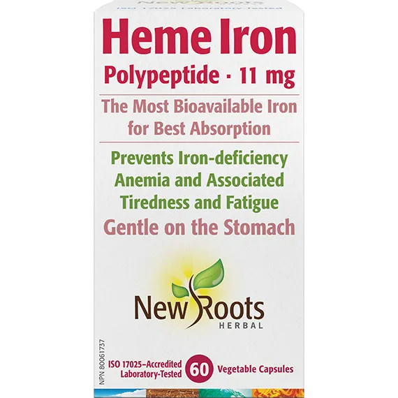NEW ROOTS HEME IRON 11MG 60'S