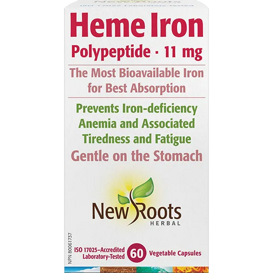 NEW ROOTS HEME IRON 11MG 60'S