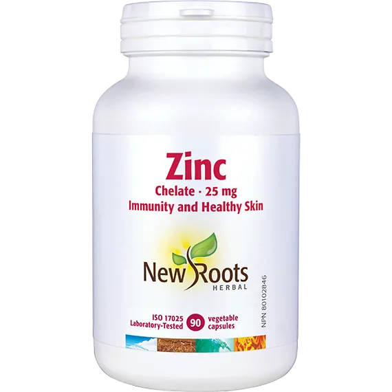NEW ROOTS ZINC CHELATE 25MG 90 CAPS