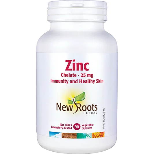 NEW ROOTS ZINC CHELATE 25MG 90 CAPS