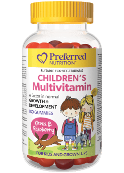 PREFERRED NUTRITION Children’s Multivitamin Gummies (Citrus & Raspberry - 180 gummies)