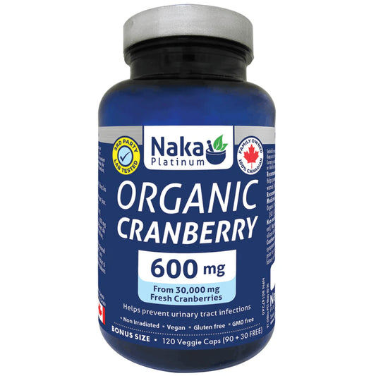 NAKA Platinum Organic Cranberry 600mg (120 vcaps)
