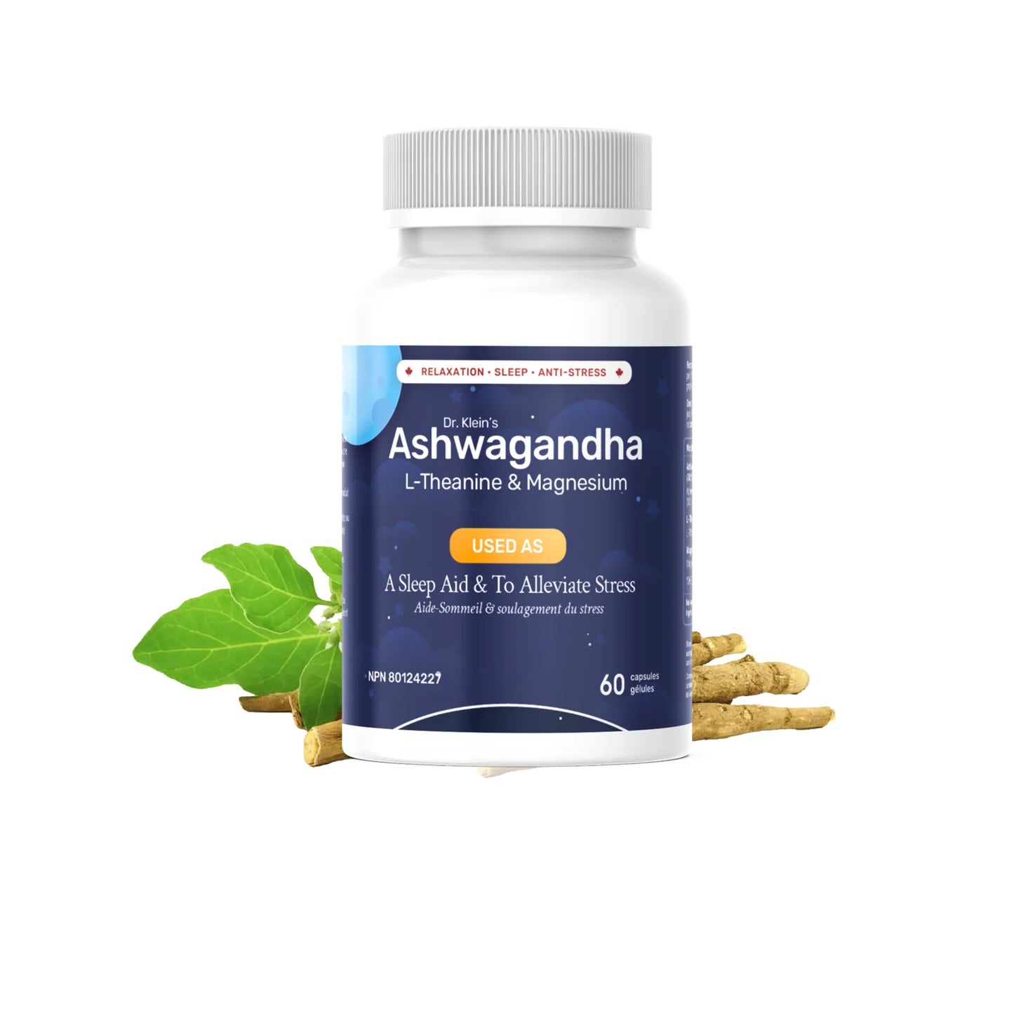 DR. KLEIN'S Ashwagandha, L-Theanine & Magnesium (60 Caps)