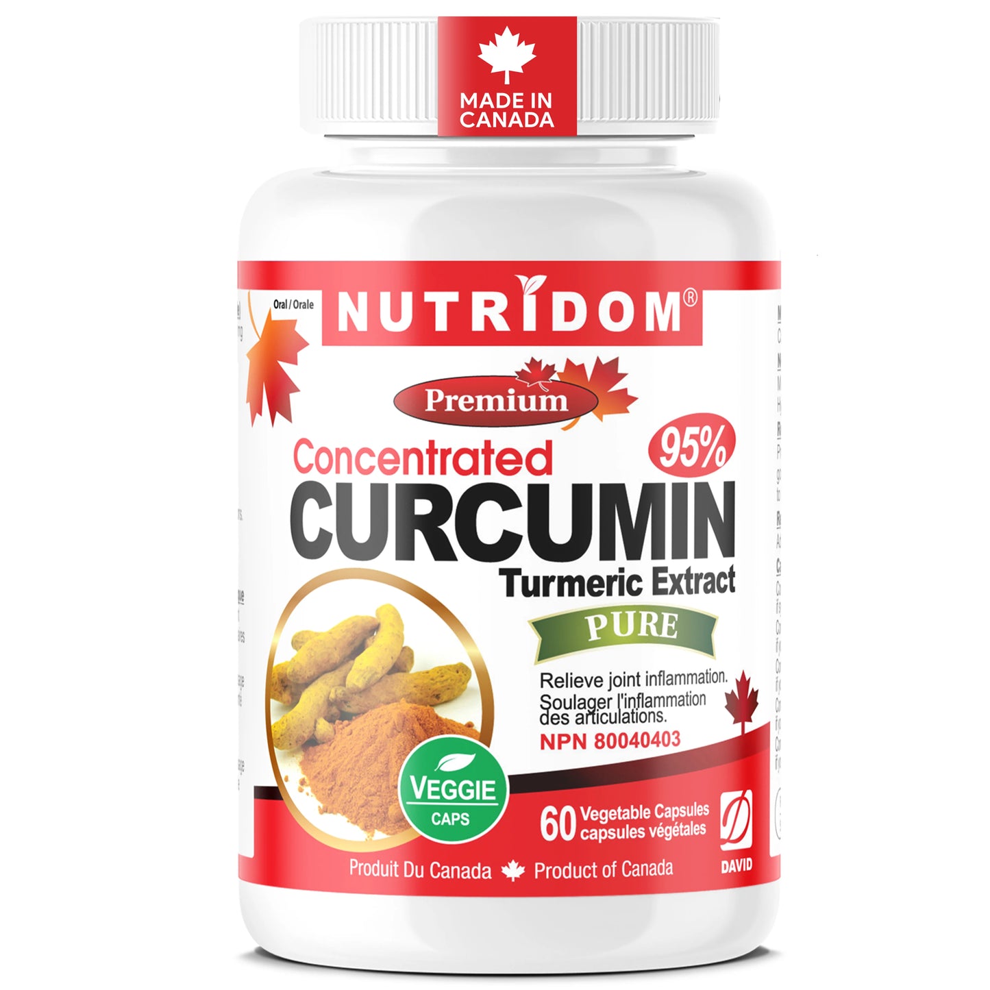 NUTRIDOM Curcumin Concentrated 95% (60 v-caps)