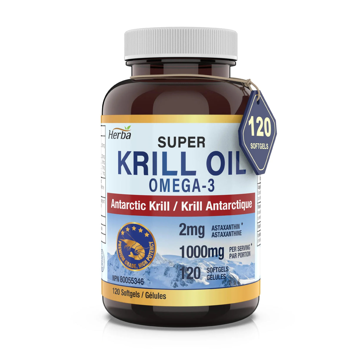HERBA Krill Oil 500 mg (120 softgels)