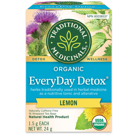 TRADITIONAL MEDICINALS Organic EveryDay Detox® Lemon Tea (16 bags)