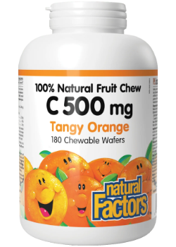 NATURAL FACTORS Vitamin C Chewables 500mg (Tangy Orange) 180 chews