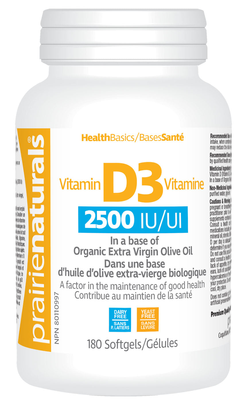 PRAIRIE NATURALS Vitamin D3 (2500 IU - 180 sgels)