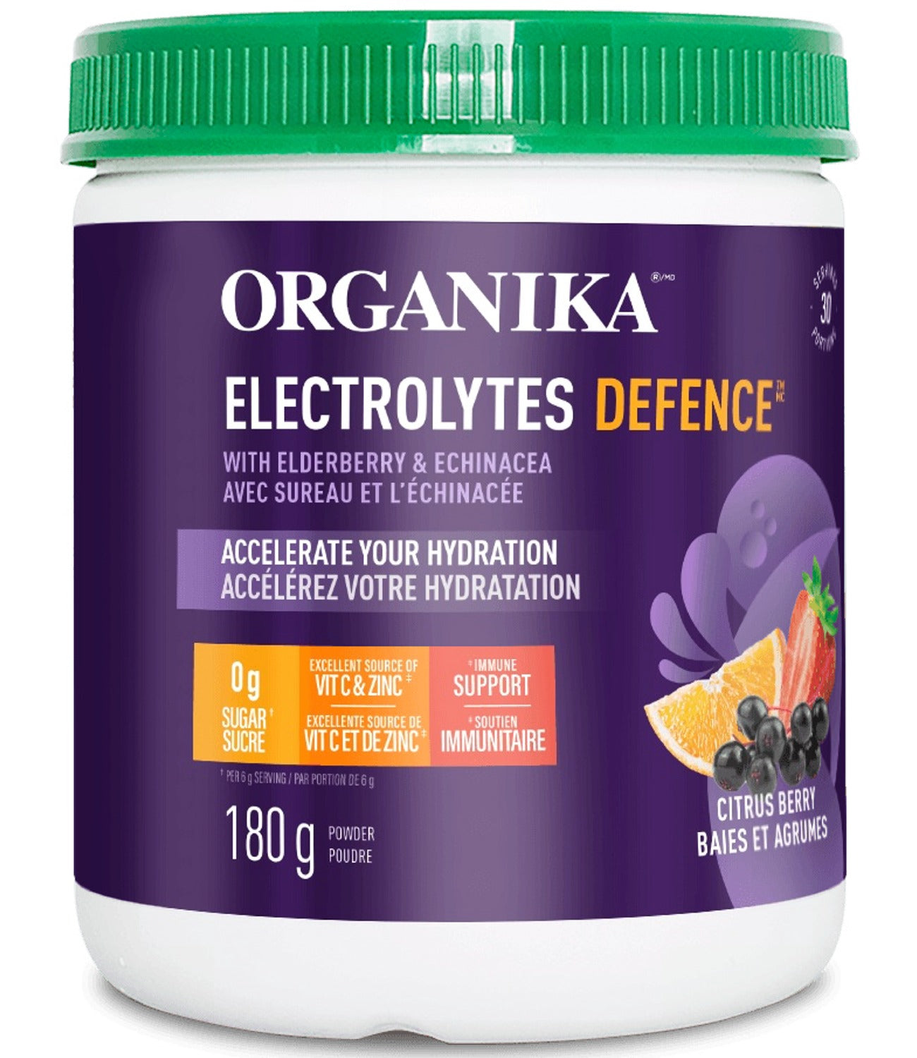 ORGANIKA Electrolytes Defence With Elderberry (Citrus Berry - 30 Servings)