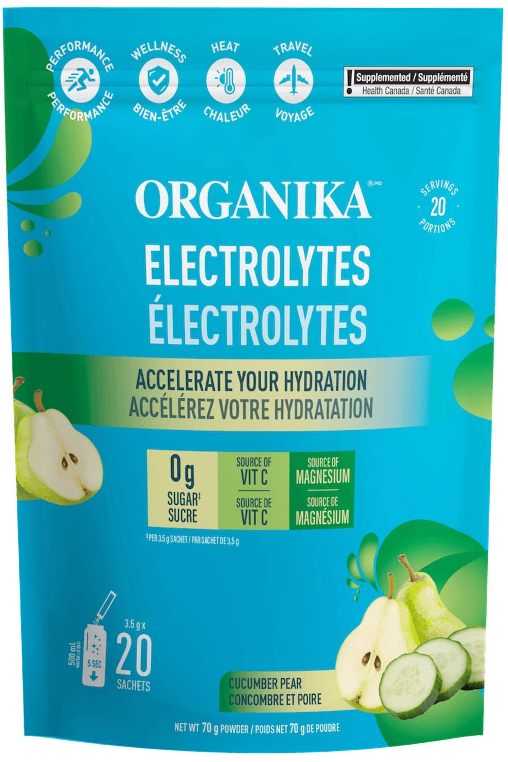 ORGANIKA Electrolytes - Cucumber Pear (20 Sachets)